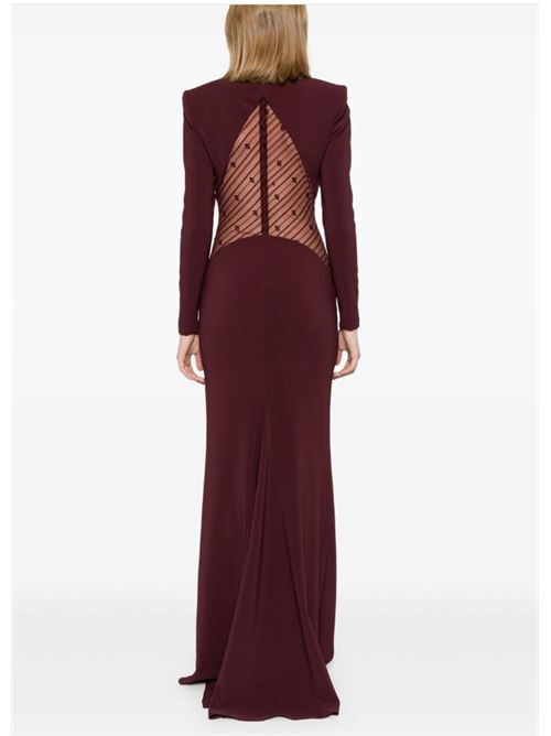 Red carpet dress with flock tulle insert ELISABETTA FRANCHI | AB63046E2.CG3